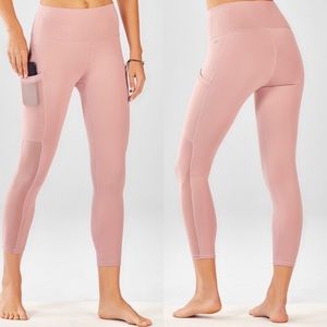 Fabletics Mila High Waisted Pocket Capri Rosebloom